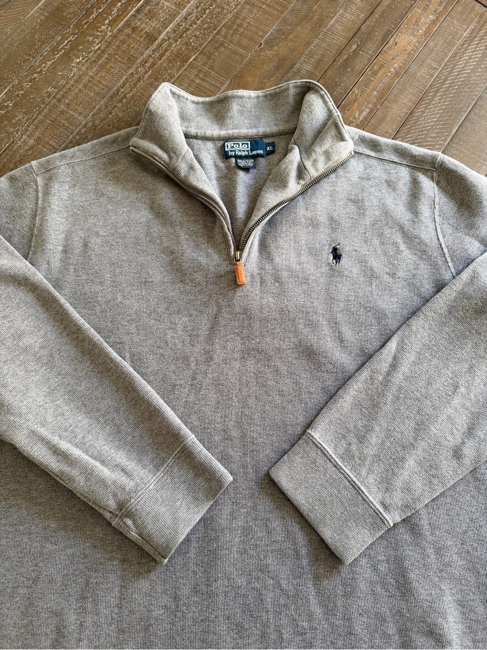 Vintage Polo Ralph Lauren Men’s Grey Quarter Zip Sweater XL